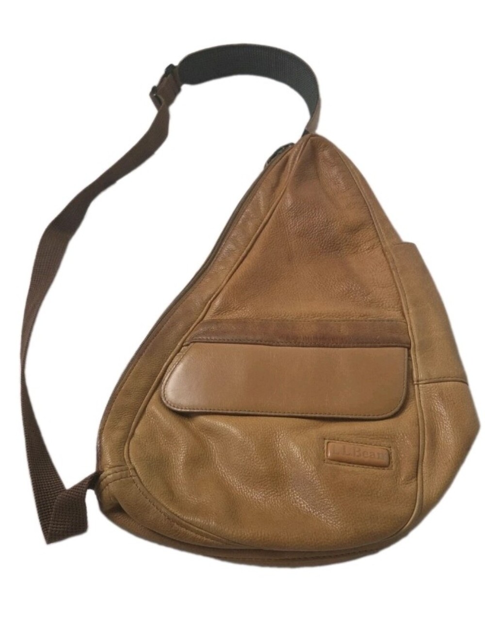L.L. Bean Brown Leather Sling Bag Vintage